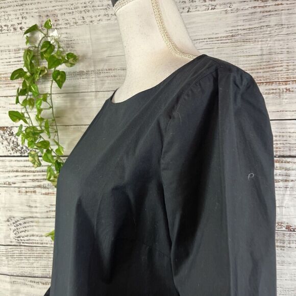 Talbots Blouse Tunic size Extra Small Classic Black Modest Casual Career Boho - Picture 8 of 11